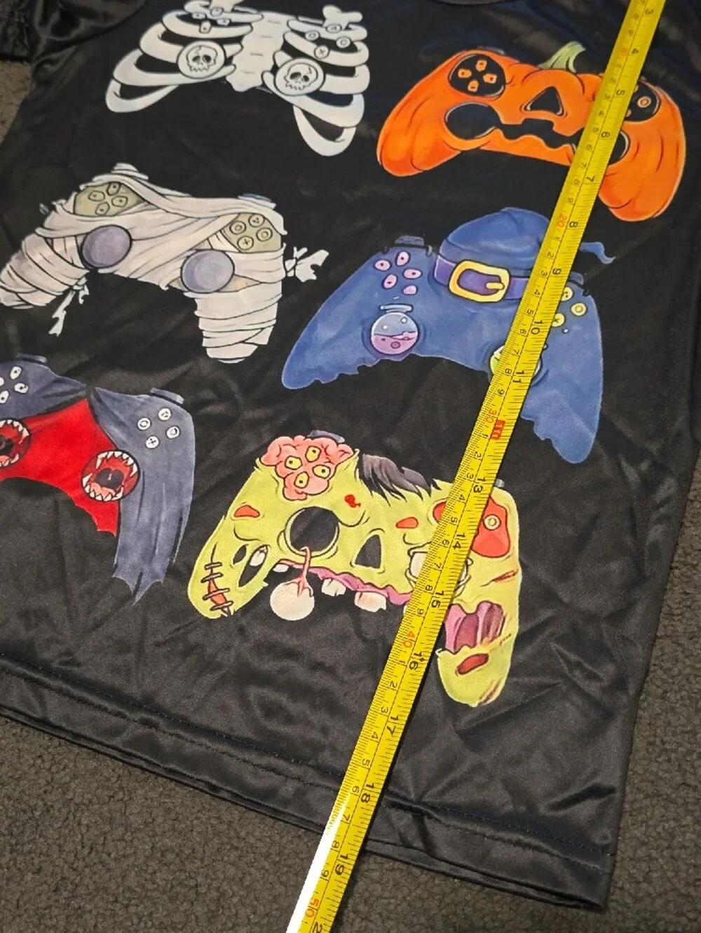 Black Halloween Game Controller Graphic Tee